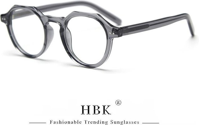 HBK Freedom Outdoors Korrektionsbrille, Acetat, Rund, Vollrand, Grau, Unisex - Bild 1