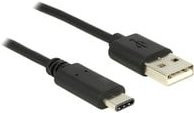 Delock USB 2.0 Kabel mit USB-A auf USB-C Stecker in Schwarz - Bild 1