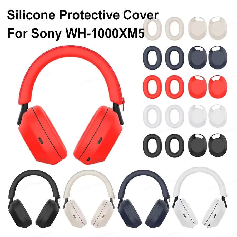 Silikon Schutzhülle Headbeam Sleeve für Sony WH-1000XM5 Kopfhörer in Schwarz - Bild 2