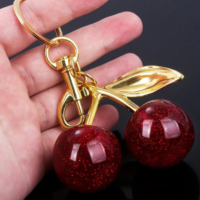 ZHIXUN Anhänger Rote Kirsche, Messing, Gold, Unisex - Bild 1