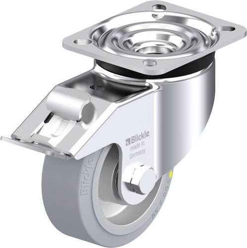 Blickle Stahlblech-Lenkrolle LK-ALEV 100K-1-FI-SG-AS in Silber/Grau mit 100mm Rad-Durchmesser und 200kg Tragfähigkeit - Bild 1