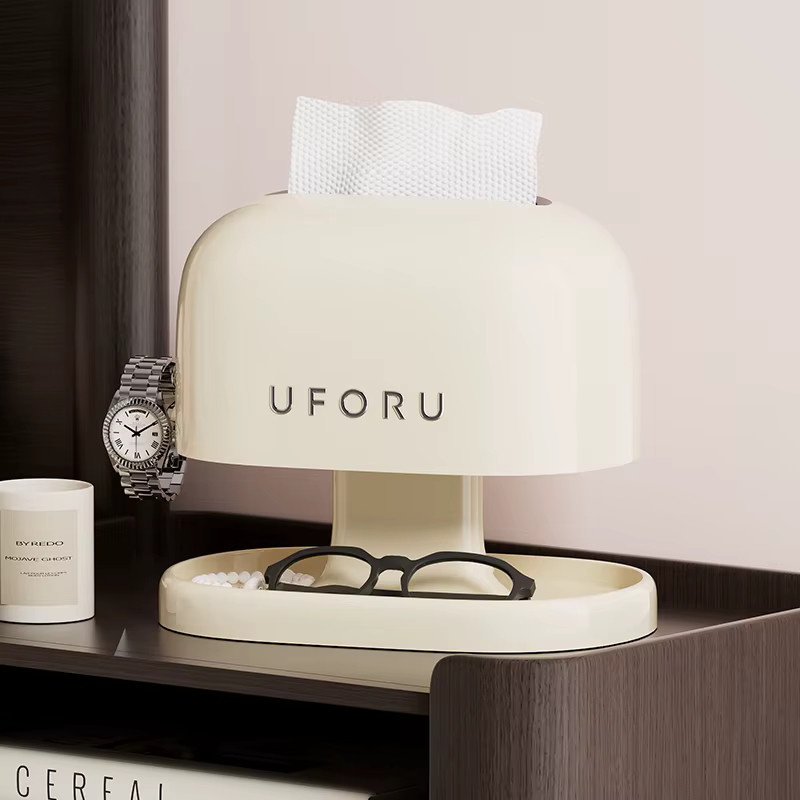 UFORU Taschentuchbox Retro Servietten-Organizer in Rot als dekorative doppellagige Aufbewahrungsbox für dein Wohnzimmer - Bild 2