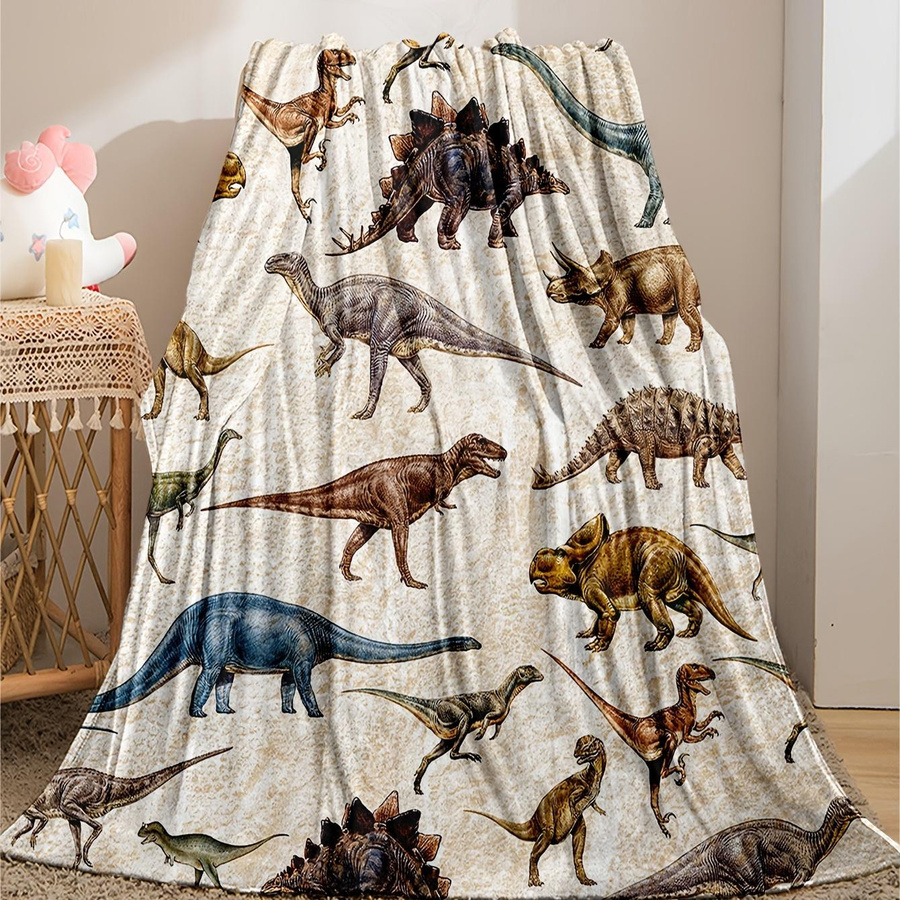 Superweiche Flanell Dinosaurier Decke von JMG Household Supplies, Mehrfarbig, B/H: 70 x 100 cm - Bild 2