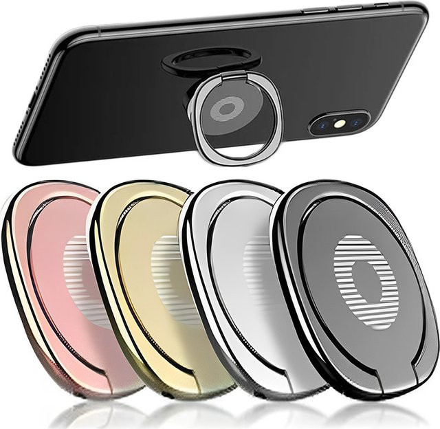 Luxuriöser Fingerring-Telefonhalter aus Metall in Gold mit 360 Grad drehbarer Halterung für Xiaomi, Huawei und Honor - Bild 1