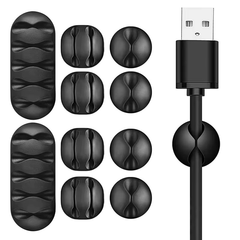 VORTNGLE 3-teiliger Silikon-Kabelorganizer für USB-Kabelmanagement und Schreibtisch-Kabelhalterung - Bild 4
