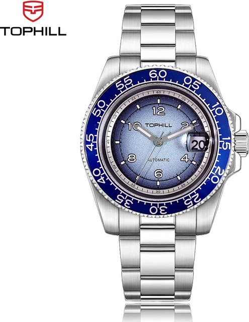 TOPHILL Armbanduhr Automatik, Edelstahl, 41 mm, Herren, Blau - Bild 1