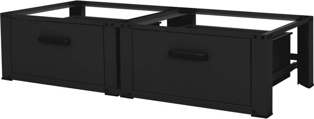 ML-Design Doppel Waschmaschinen Untergestell mit Schublade, Schwarz, B/T/H: 128 x 53,5 x 31,5 cm - Bild 2