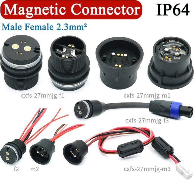 DIVEDEER Magnetisches Datenkabel Schwarz 18A Wasserdicht mit 12V Anschluss - Bild 1