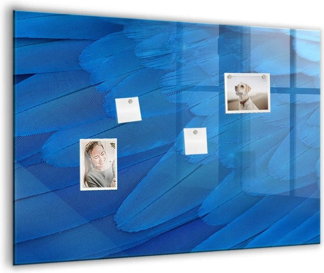 Tulup Magnetische Glassboard Beschreibbare Magnettafel Vogelfeder Weiß B: 100 cm, H: 70 cm - Bild 1
