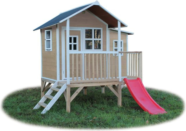 EXIT Toys Loft 350 Holzspielhaus Spielturm in Natur, B/H/T: 190 x 215 x 322 cm - Bild 1