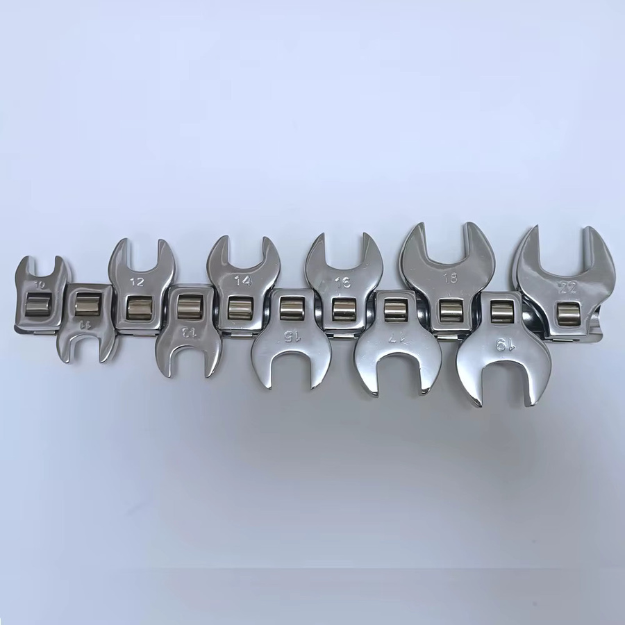 TOP PULS 11-teiliges Krähenfußschlüssel-Set mit 3/8 Zoll Antrieb, 10 bis 22 mm, metrisch, Farbe: Silber - Bild 2