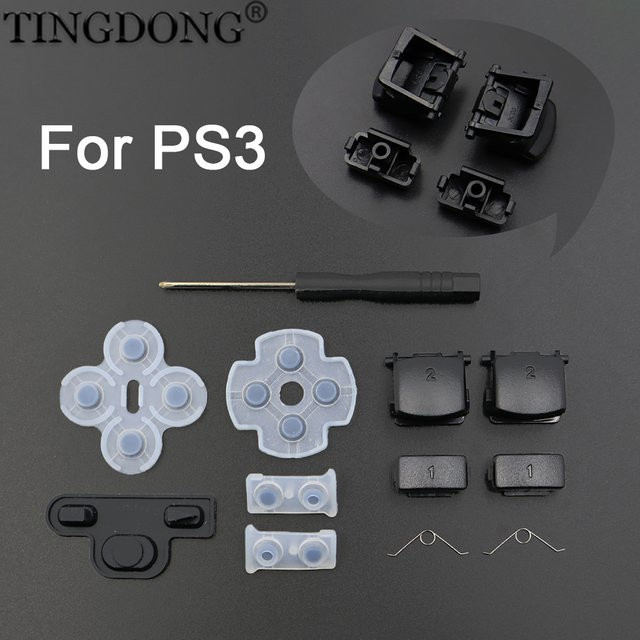 TingDong 1 Set Silikon-Trigger-Tasten L1 R1 L2 R2 für PS3-Controller in Schwarz - Bild 1