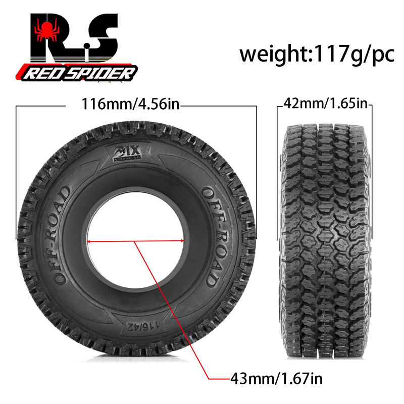 RS Red Spider 1.9 Crawler-Reifen, 4-teiliges Set, 116 mm, Schaumstoff - Bild 2