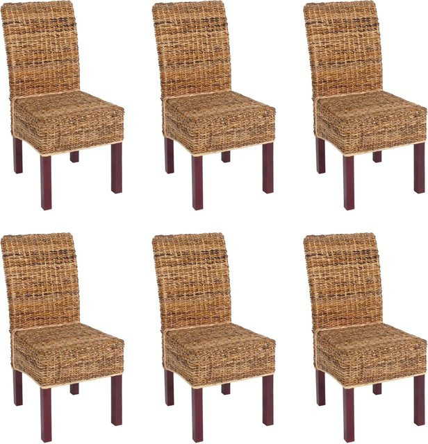 CHEFGASTRO Esszimmerstuhl 6er-Set Malibu Korbstuhl aus Bananengeflecht in Braun, H x B x T: 96 x 46 x 41 cm, Sitzhöhe: 46 cm - Bild 1