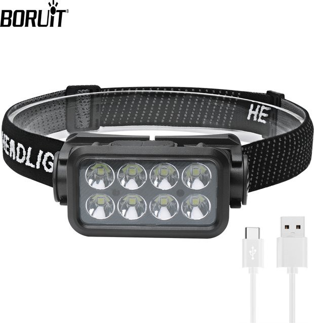 BORUiT LED Arbeitsscheinwerfer mit Bewegungssensor, wiederaufladbare Taschenlampe in Schwarz - Bild 1