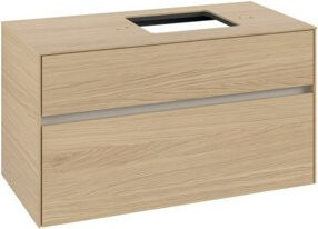 V&B Waschtischunterschrank Collaro in Nordic Oak mit Waschbeckenanschluss rechts, B/T/H: 100 x 54,8 x 50 cm - Bild 1