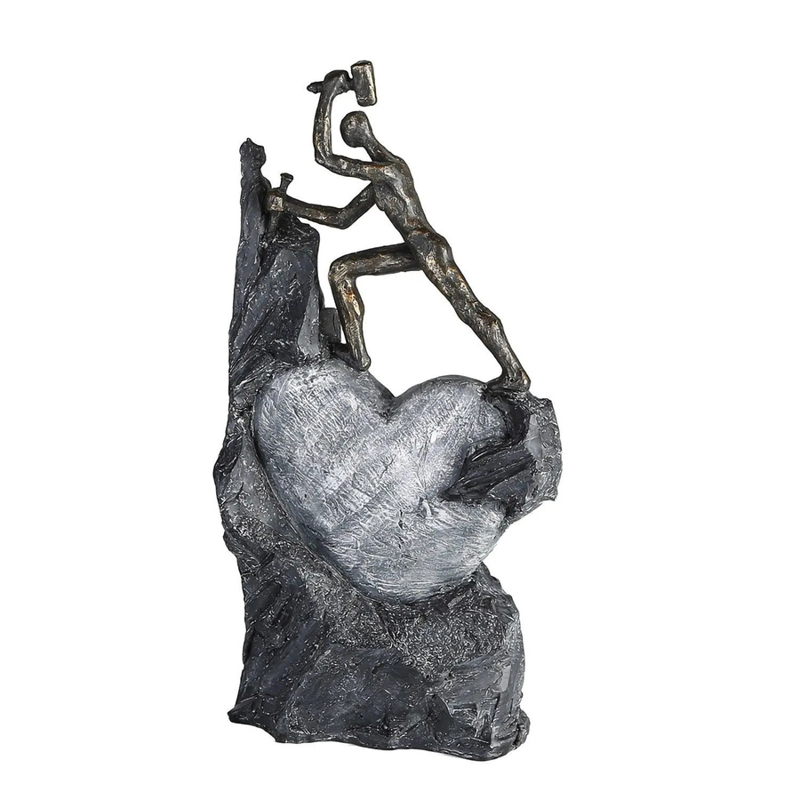 Gilde Skulptur Heart in Bronze und Grau mit Goldakzenten, Höhe: 37 cm, Breite: 19 cm - Bild 2