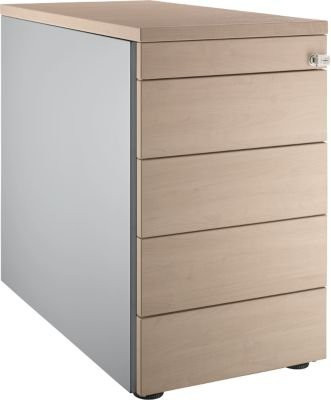 Schäfer Shop Genius Standcontainer 13333 mit Griffnut, Farbe: Weißaluminium/Eiche-Dekor, B: 43,5 cm, H: 71,7 cm - Bild 1