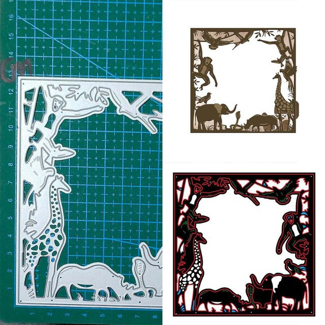 Metall Schneidwerkzeug Schablone mit Tierrahmen für DIY Scrapbooking und dekorative Prägung - Bild 1