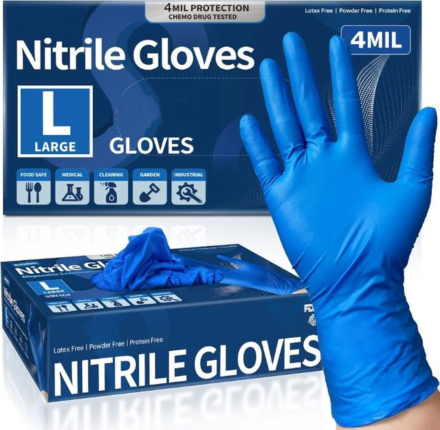 INMAICH Einweg Nitrilhandschuhe Blau 4mil Dicke für Industrie und Mechaniker - Bild 1