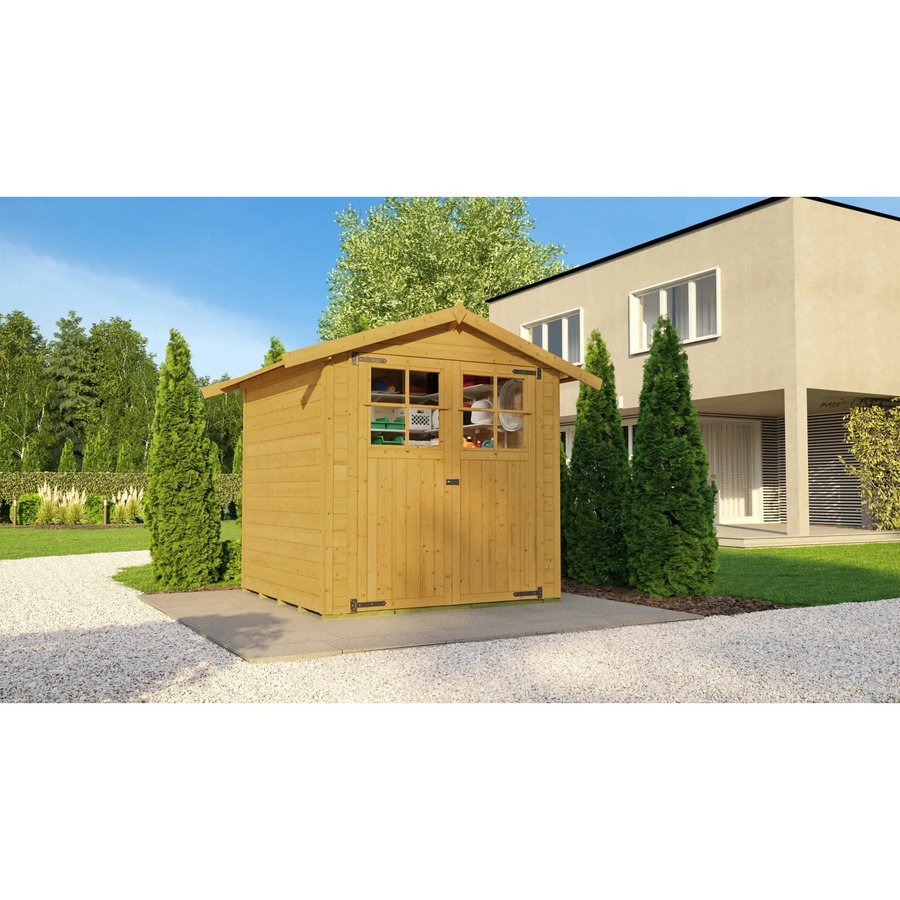 Weka Holz-Gartenhaus Parma Satteldach in Eiche Hell lasiert B/T/H: 221 x 198 x 217 cm - Bild 2