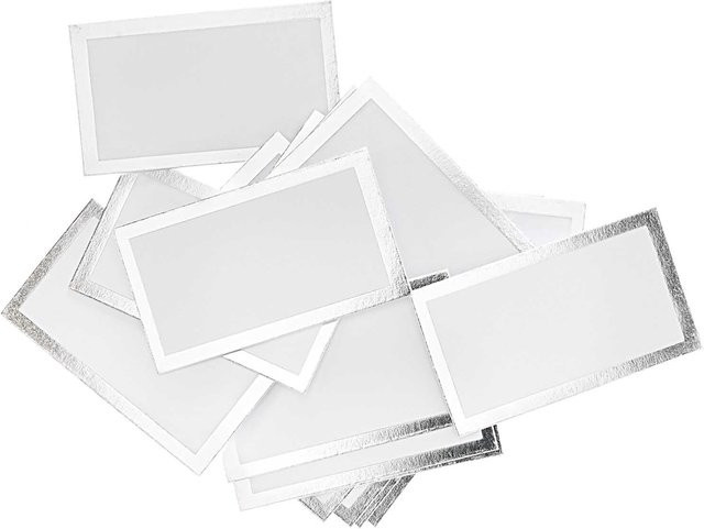 Rico Design Paper Poetry Papierkärtchen mit Hot Foil in Silber, 24 Stück, B: 7 cm x H: 4 cm - Bild 1