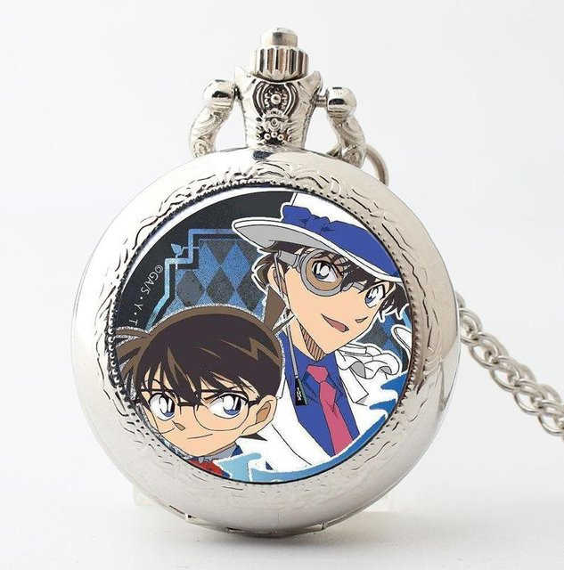 Fashnics Taschenuhr Halskette Anhänger, Edelstahl, Grau, Unisex - Bild 1