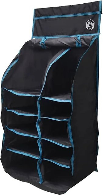 vidaXL Hängender Zeltorganizer mit 10 Taschen in Schwarz - Bild 1