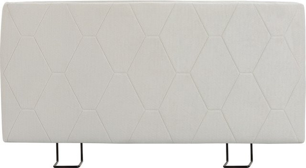 HOMCOM Kopfteil für Bett 160 cm in Weiß, gepolstertes Chenille-Kopfteil mit Rauten-Design und Höhenverstellung, modernes Bettgestell aus Metall für dein Schlafzimmer
