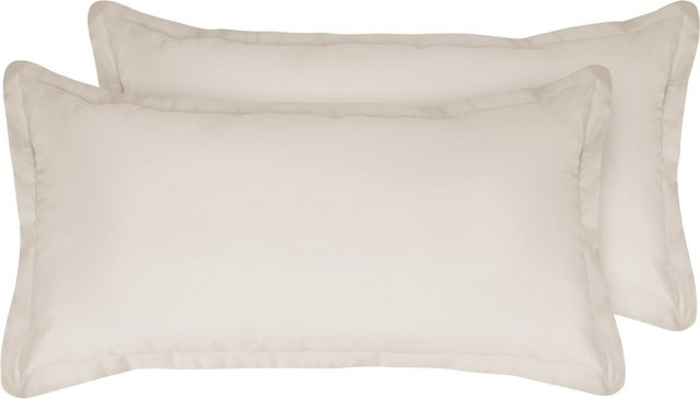 LIVARNO Mikrofaser-Satin-Wendekissenbezüge, 2 Stück, Beige, B/H: 40 x 80 cm - Bild 1