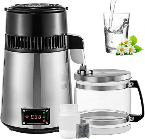 VEVOR Wasser Destilliergerät SC-3 Profi Wasserdestiller aus Edelstahl in Silber mit 750 W Leistung, 4 l Fassungsvermögen und 1 l/h Destillationsrate - Bild 1