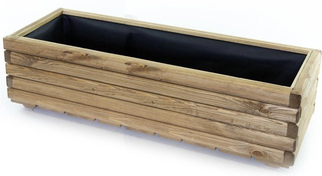 HolzFee Pflanzkasten Akzent aus Kiefer in Braun mit rustikalem Design, B/T/H: 118 x 40 x 30 cm - Bild 1