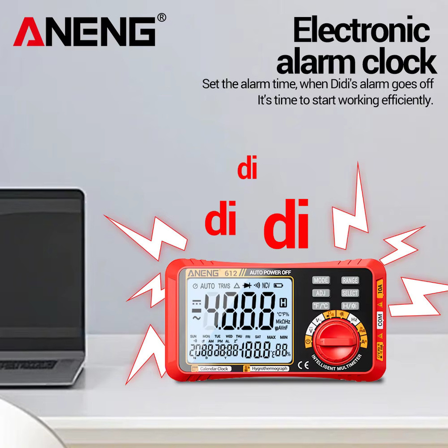 ANENG Professionelles Digitales Multimeter 612 in Schwarz für AC/DC Strom- Spannungs- und Kapazitätsmessung - Bild 3