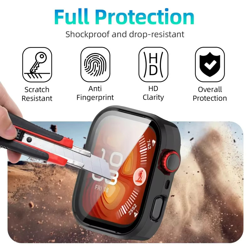Huawei Uhrenarmband und PC-Hülle, Silikon, Schwarz, Huawei Watch Fit 4 Pro - Bild 2