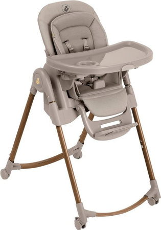 Maxi-Cosi Hochstuhl Minla Plus in Beige mit Rollen und verstellbarer Höhe und Neigung
