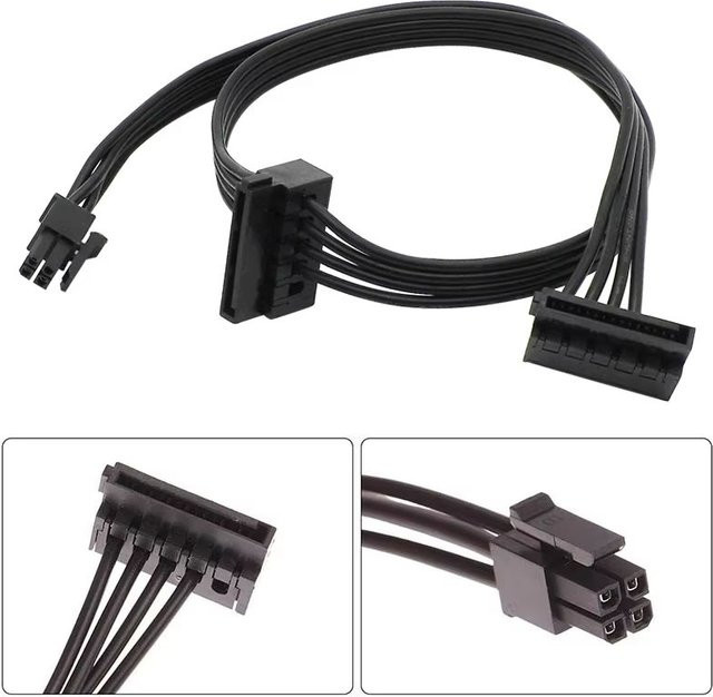 Lenovo Mini 4-Pin zu SATA Stromversorgungskabel für SSD, Schwarz - Bild 1