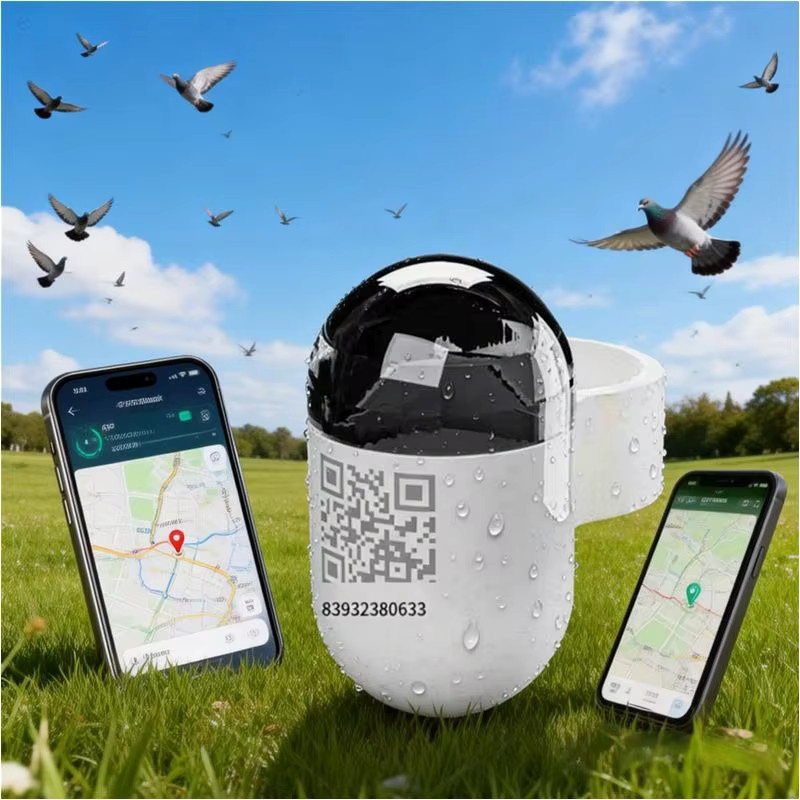 MLHJ Mini Echtzeit-GPS-Ortungsgerät als wasserdichter Taubenring in Weiß mit 4G-Netzwerk und LBS-Funktion für Android und iOS - Bild 2