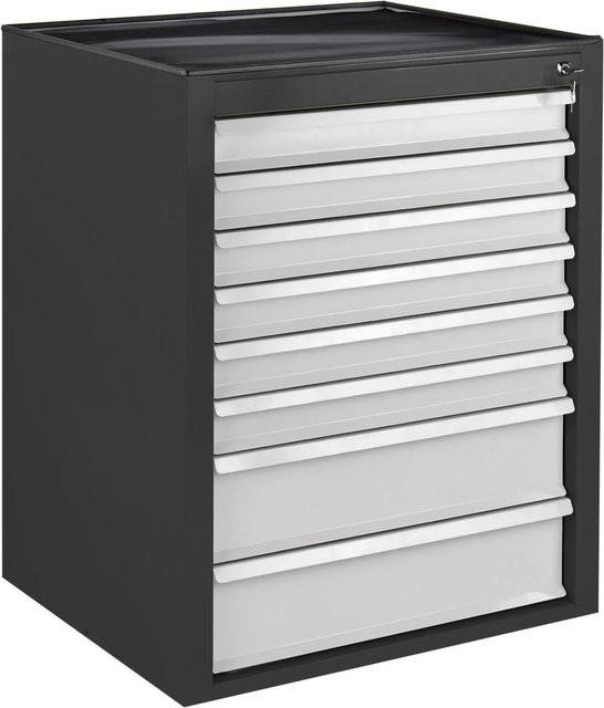 PROREGAL Schubladenschrank Kobra mit 8 Schubladen in Anthrazitgrau und Lichtgrau, H x B x T: 90 x 71 x 55 cm - Bild 1