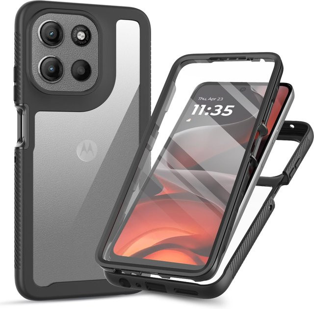 Stoßfeste transparente Schutzhülle mit integriertem Displayschutz für Motorola Moto G56 5G und G86 5G aus PC und TPU - Bild 1