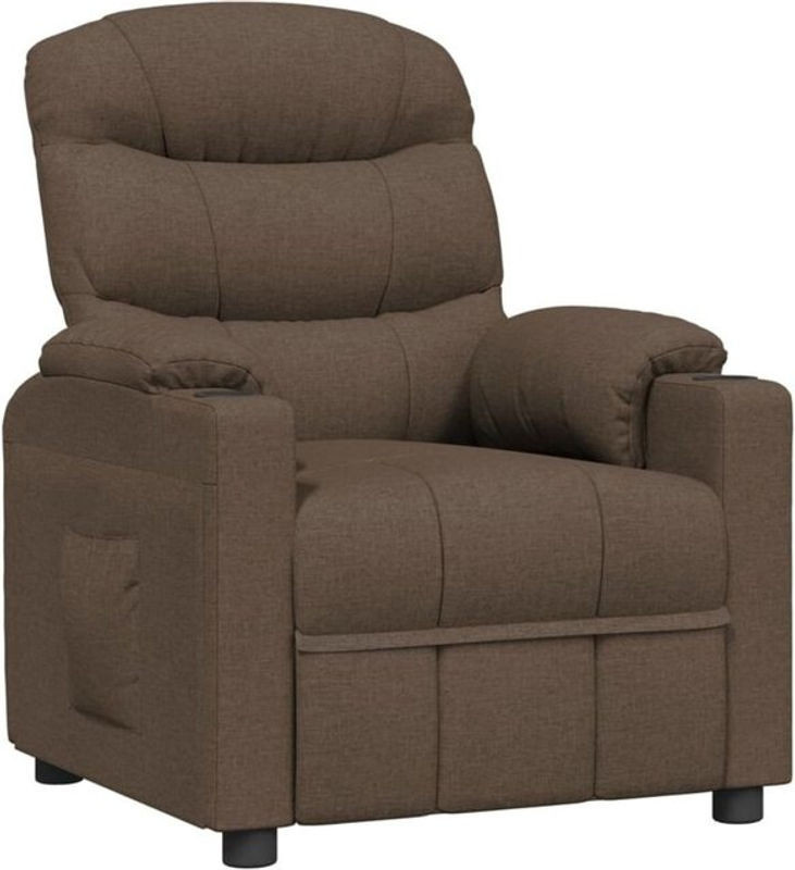Vidaxl Relaxsessel aus braunem Stoff und Metall mit Polsterung B: 75,5 cm, T: 92 cm, H: 105 cm - Bild 1