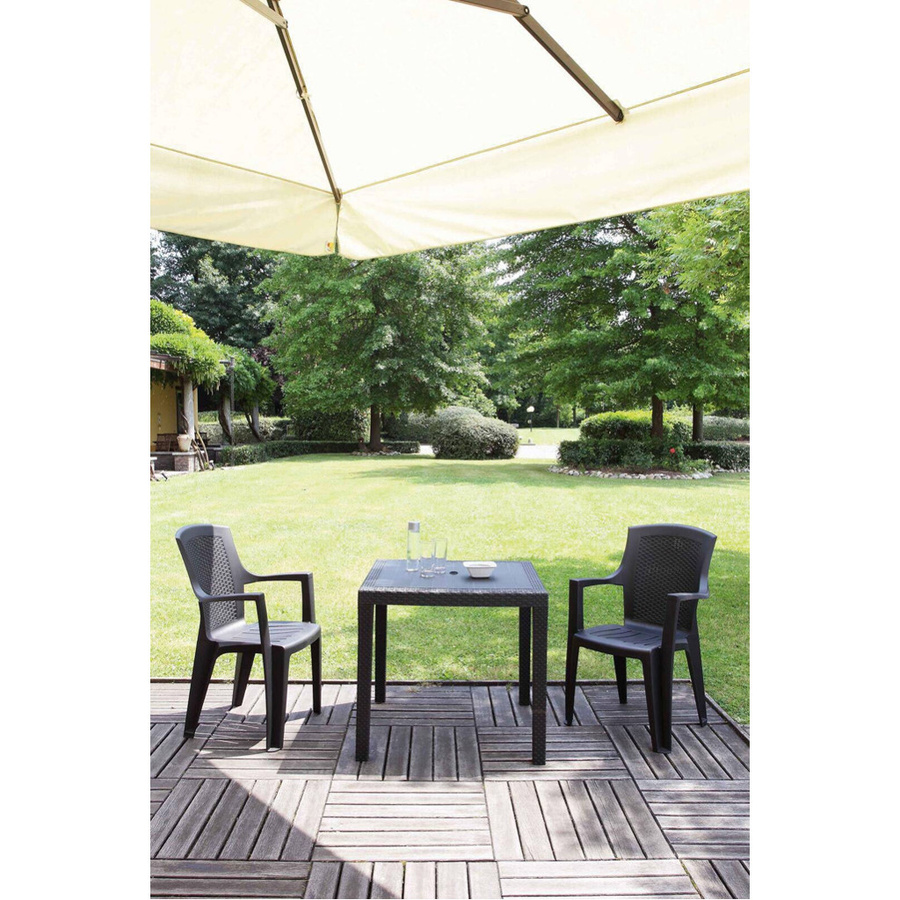 Progarden Stapelsessel Eden in Anthrazit mit Geflechtoptik und Armlehnen, B/T/H: 46 x 62 x 91 cm - Bild 5