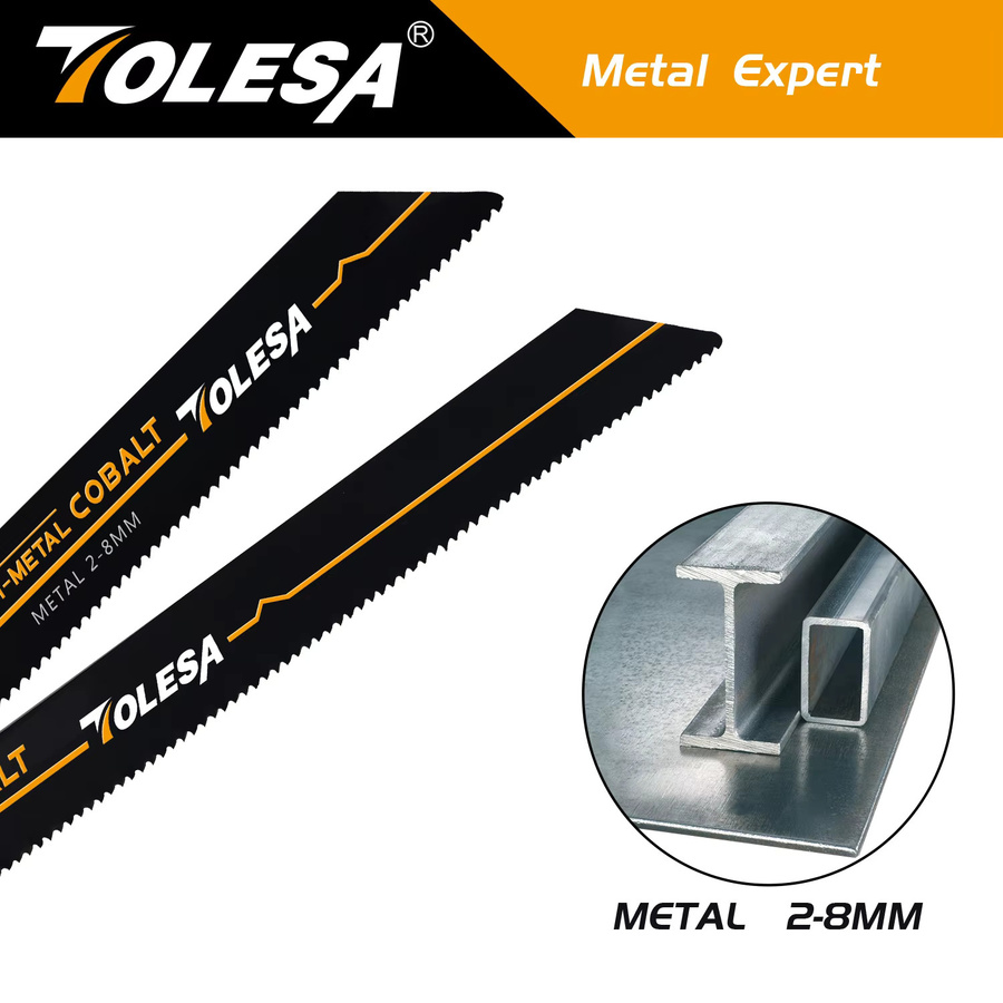 TOLESA 5er Set Bimetall-Säbelsägeblätter für Metall, 14 TPI, Farbe: Silber - Bild 3