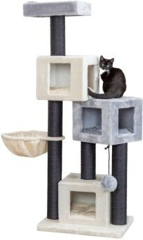 Trixie Kratzbaum Enzo mit Höhle, integriertem Spielzeug und Sisal-Elementen in Beige und Grau - Bild 1