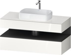 Duravit Waschtischunterschrank Qatego in Grau und Weiß, Wandmontage, Glänzend, B/T/H: 120 x 55 x 60 cm - Bild 1