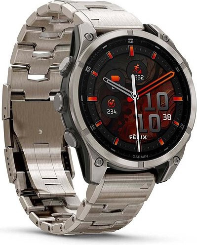 Garmin fenix 8 AMOLED Saphir Multisport GPS Smartwatch mit Titanarmband in Silber - Bild 1