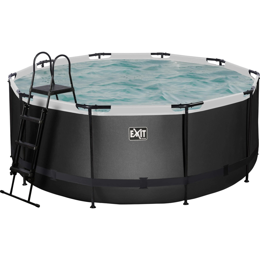 EXIT Toys Black Leather Pool Rahmenpool Schwarz Durchmesser: 360 cm, Höhe: 122 cm, Volumen: 10126 l, inklusive Filterpumpe - Bild 4