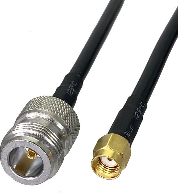 RG58 Koaxialkabel Pigtail mit RG58 Buchse und RP-SMA Stecker in Schwarz - Bild 1