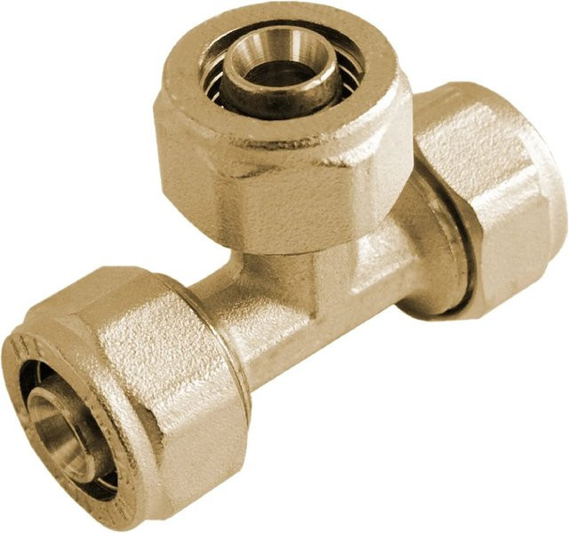 Kirchhoff Reduzier-T-Stück Klemmfitting aus Messing in Blank, B/T/H: 20 x 20 x 16 mm - Bild 1