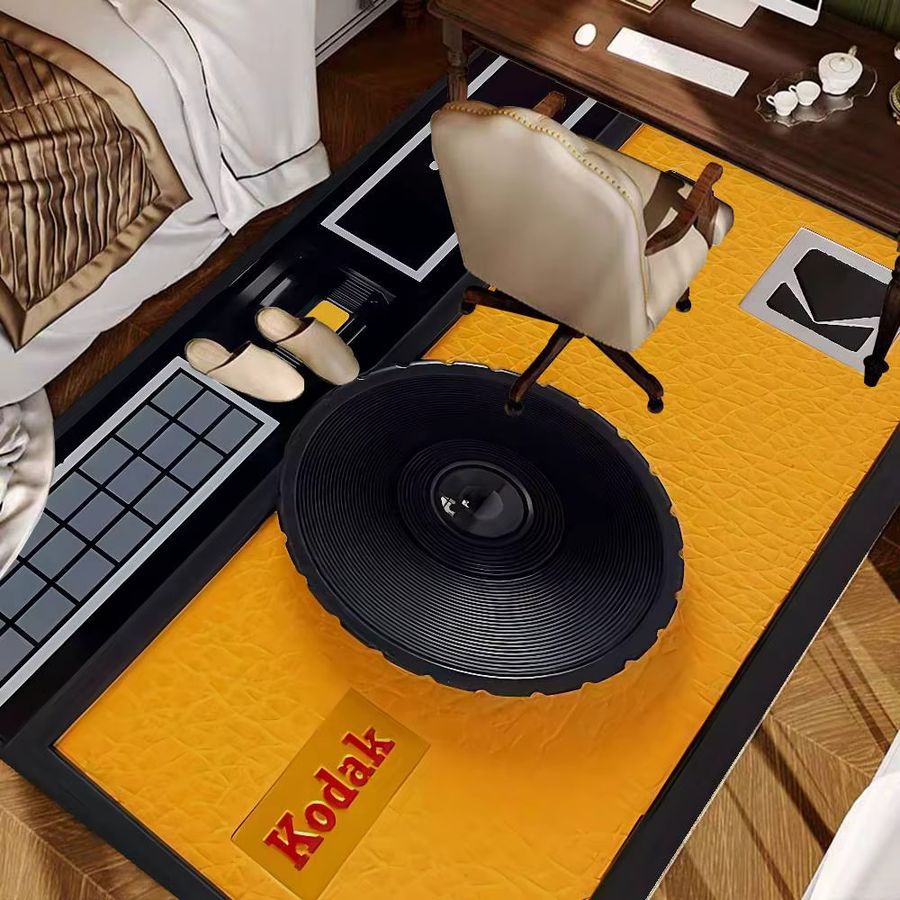 K-Kodak Logo Bodenmatte im nordischen Stil als rutschfeste Druckteppich für Wohnzimmer und Schlafzimmer - Bild 2