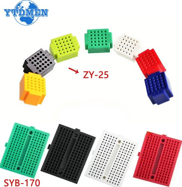 YTDMEN Mini Breadboard Solderless PCB Test Board DIY Kit, Multicolor, 6 oder 7 Stück - Bild 1